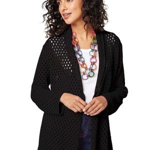Anthony Richards Black Crochet Cardigan